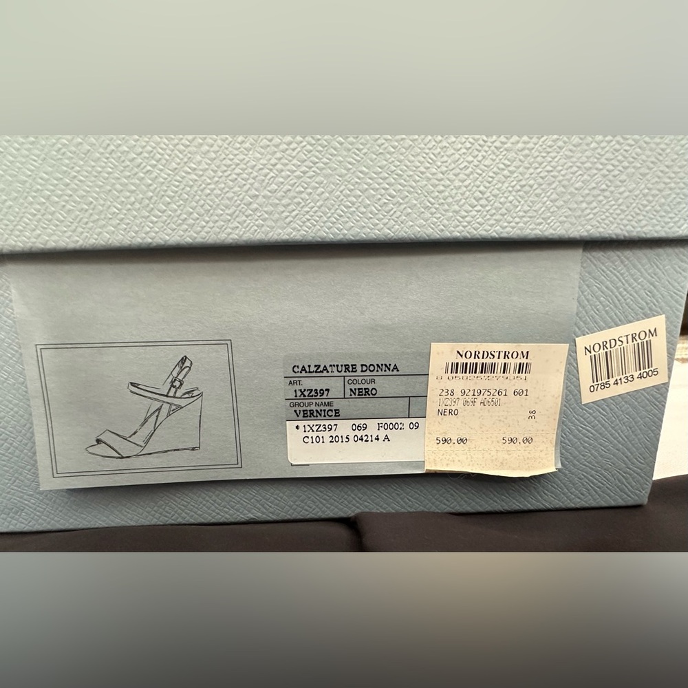 Prada Calzature Donna Black Wedge Sandals Size 38 EU - Picture 10 of 10